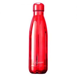 Gourde Isotherme Unie Chrome Rouge